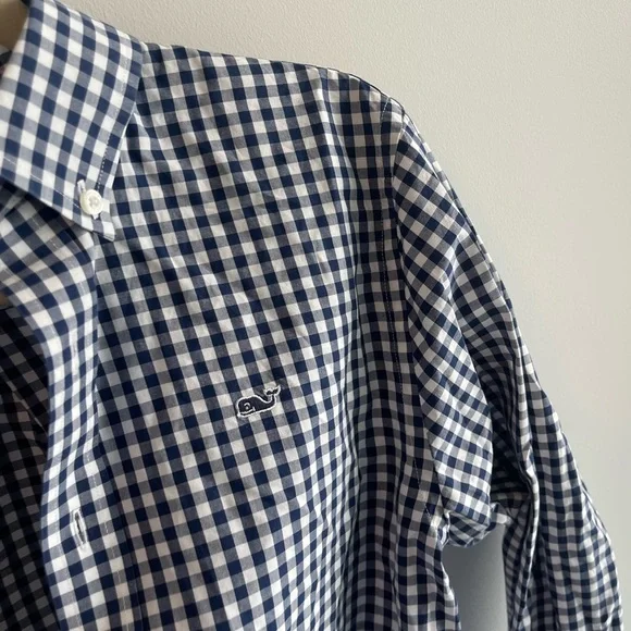 Vineyard Vines Checkered Plaid Whale Button-Down Shirt - Picture 2 of 5